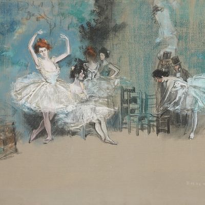 Everett Shinn "Ballet Dancers" Pastel 1911