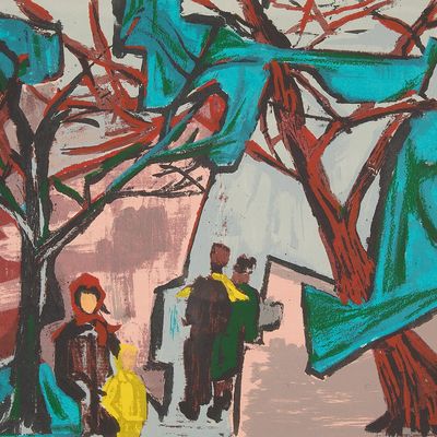 Signed "Winter in the Park" Lithograph 1991