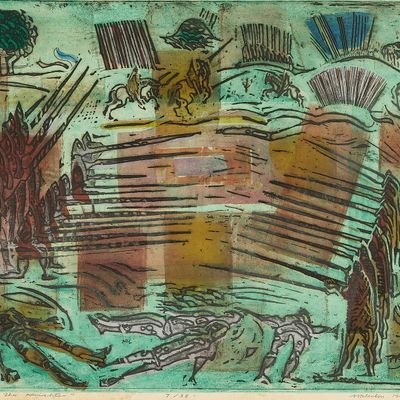 Malcolm Myers "The Battle of the Knights" Intaglio