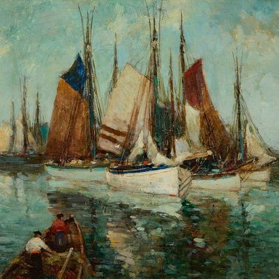 Paul King "Fishing Boats at Concarneau" Painting