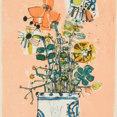 Paul Aizpiri Bouquet of Flowers Lithograph