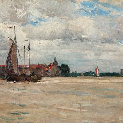 Charles Woodbury Seascape Oil on Canvas Painting