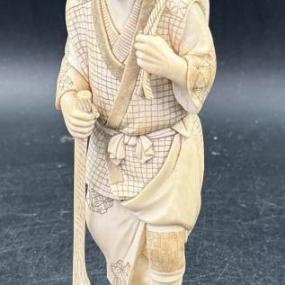 Japanesee Meiji Period Carved Ivory Okimono Figure