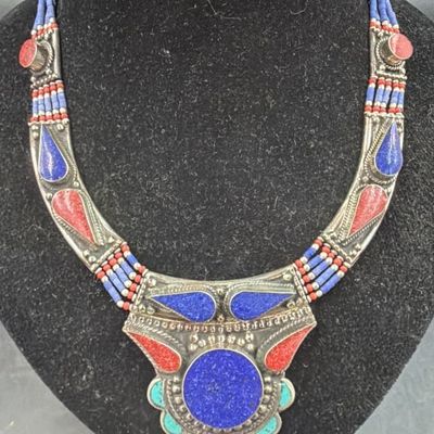 Vintage Tibetan Himalayn Silver Necklace