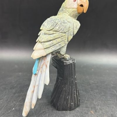 Hand Carved Peruvian Gemstone Parrot