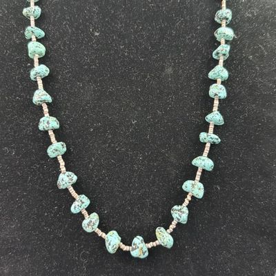 Native American Turquoise Nugget and Heishi Beads
