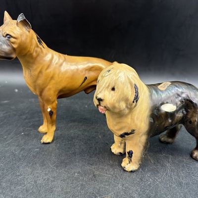 Vintage Mid Century  Mortens Studio Dog Figures