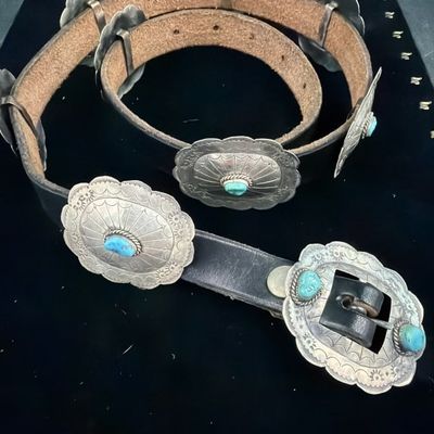 Native American Concho Silver Belt