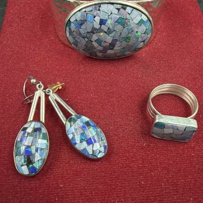 Sterling Opal Jewelry Set