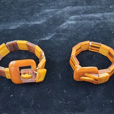 Vintage Art Deco Bakelite Stretch Bracelets