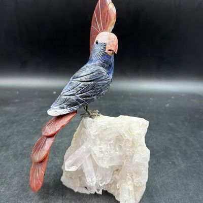 Gemstone Carved Parrot