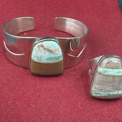 Artisan Crafted Sterling Cuff and Ring