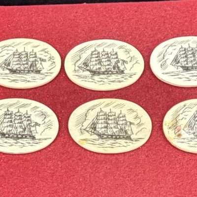 Scrimshaw Ivory Cabochons
