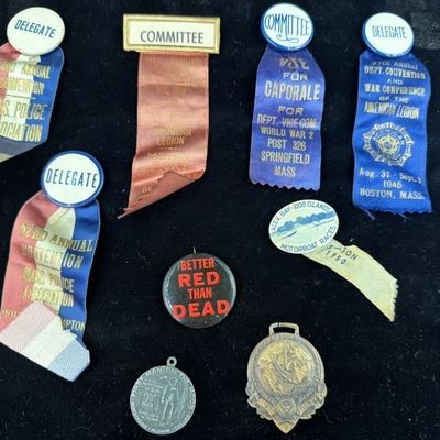 Vintage Lot of Political Ribbons and more