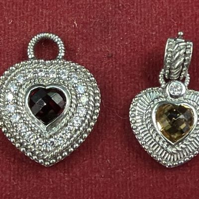 Sterling Judith Ripka Silver Heart Pendants