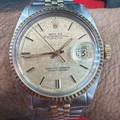 Rolex Oyster 14kt Perpetual Datejust Gold Dial