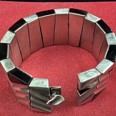 Trapezoid Design Sterling Cuff Bracelelt