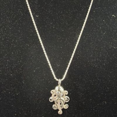 Sterling Chain with Octopus Pendant