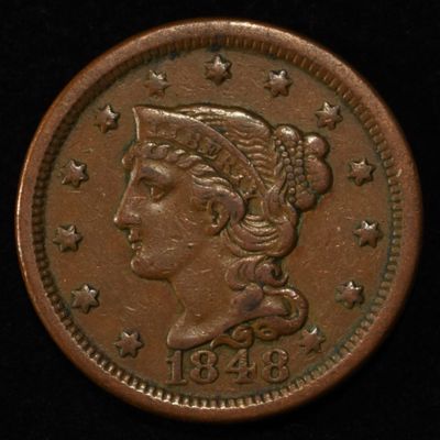 1848 LARGE CENT XF