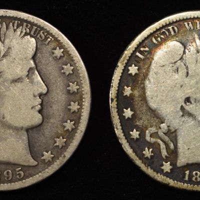 1895 & 1896 BARBER HALF DOLLARS GOOD