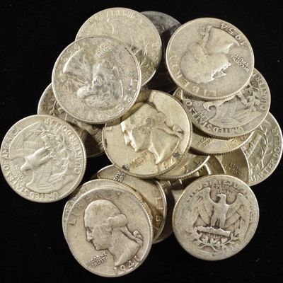 (20) 90% SILVER WASHINGTON QUARTERS