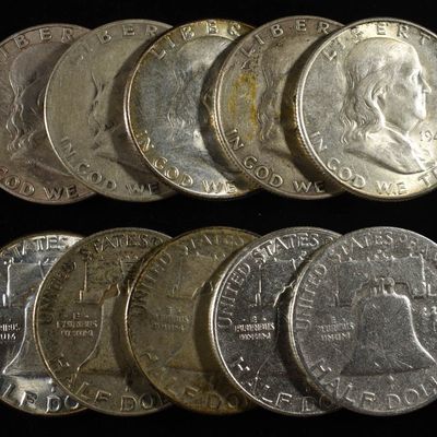 (10) FRANKLIN HALF DOLLARS