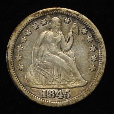 1845 LIBERTY SEATED DIME XF