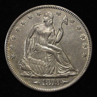1873 SEATED LIBERTY HALF DOLLAR AU/BU