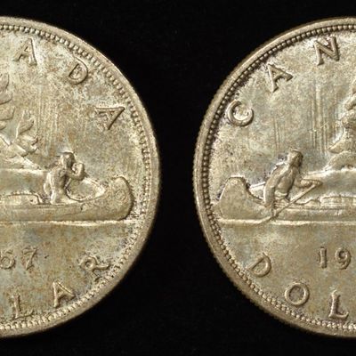 (2) $1 CANADIAN 80% SILVER