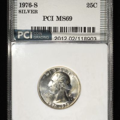 1976-S SILVER WASHINGTON 25C PCI SUPERB GEM+ BU