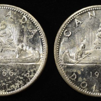 (2) 80% SILVER CANADIAN DOLLARS