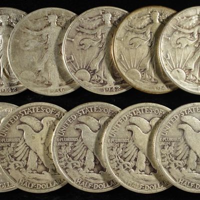 (10) WALKING LIBERTY HALF DOLLARS