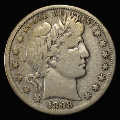1898-S BARBER HALF DOLLAR FINE
