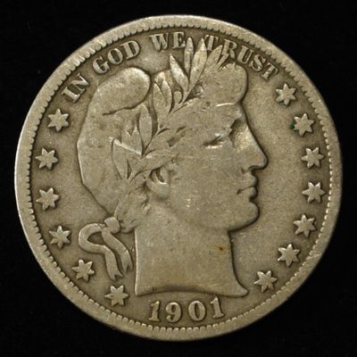 1901-S BARBER HALF DOLLAR VG/F