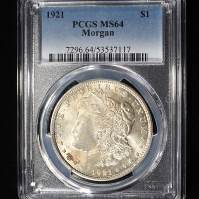 1921 MORGAN DOLLAR PCGS MS-64
