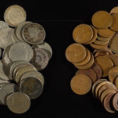 (40) 'V' NICKELS & (60) WHEAT CENTS
