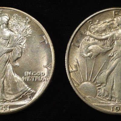 (2) 1941-D WALKING LIBERTY HALF DOLLARS XF/AU