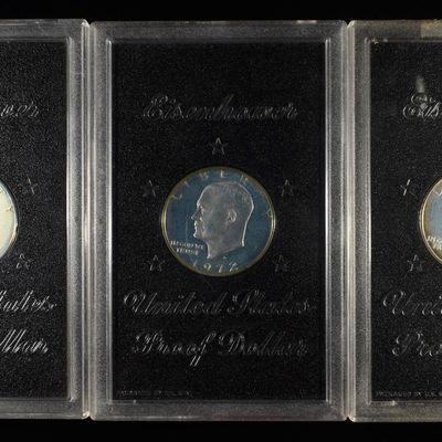 (3) 1972 EISENHOWER PROOF DOLLARS