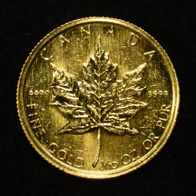 1984 $5 1/10TH OZ  GOLD MAPLE LEAF