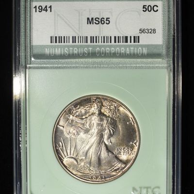 1941 WALKING LIBERTY 50C NTC GEM BU