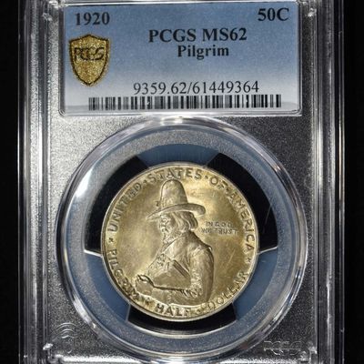 1920 50C COMMEM PILGRIM PCGS MS62