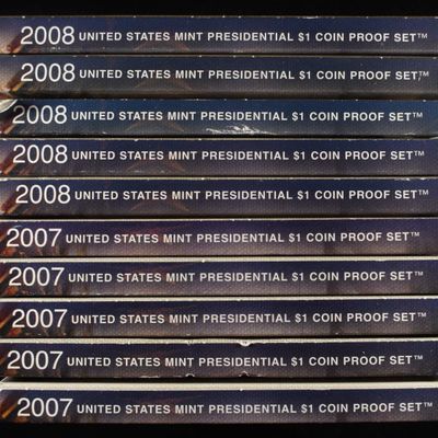(5) 2007-2008 $1 PRESIDENTAL PROOF SETS