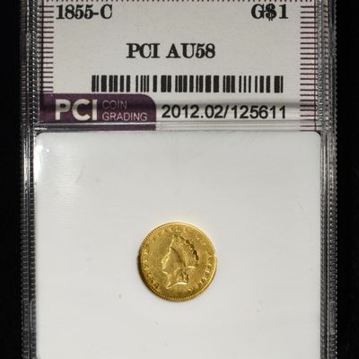 1855-C $1 GOLD T2 PCI AU/BU