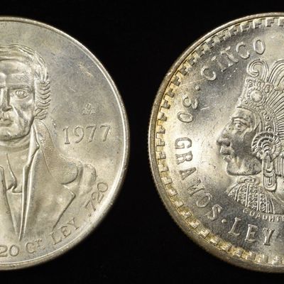 1948 90% CINCO PESOS, 1977 72% CIEN PESOS
