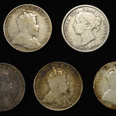 (7) 92.5% SILVER CANADIAN 10 CENTS