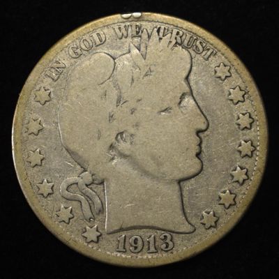 1913-S BARBER HALF DOLLAR VG
