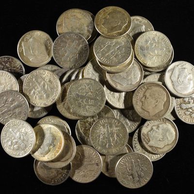 (50) ROOSEVELT DIMES 90% SILVER