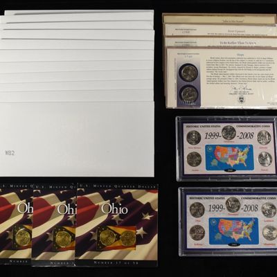 (20) WASHINGTON QUARTERS COIN SETS AND PLAQUES