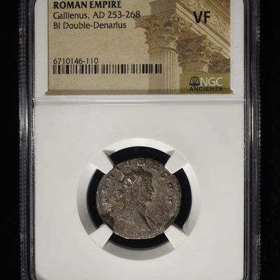 AD 253-268 GALLIENUS BI DOUBLE-DENARIUS NGC VF
