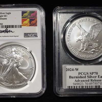 2024-W AMERICAN SILVER EAGLE PCGS & NGC BURN